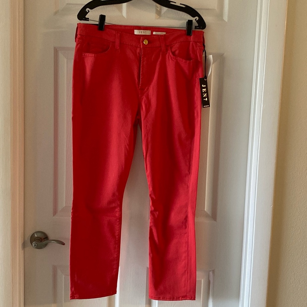 Jen7 jeans coral red